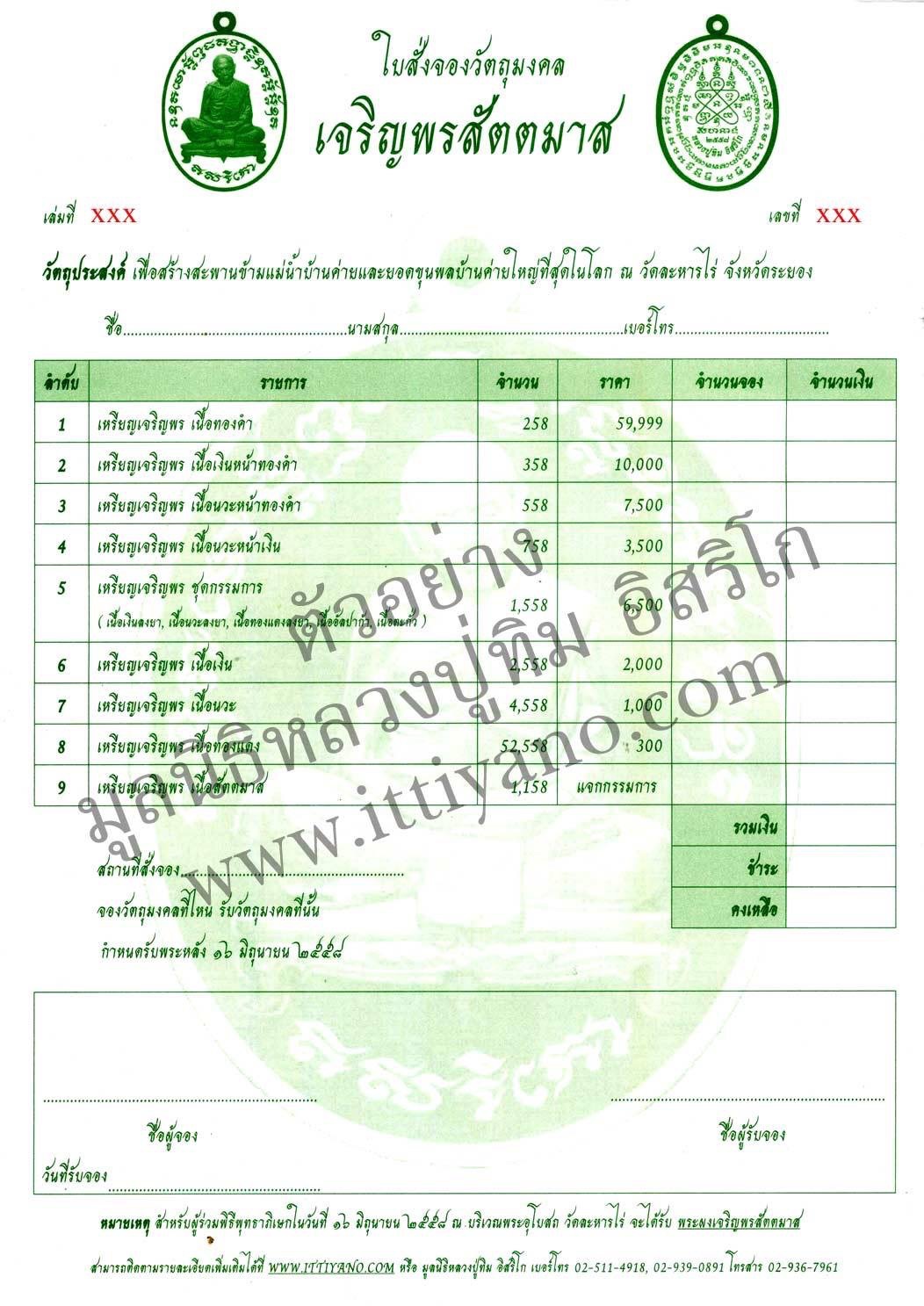 หลวงปู่ทิม เหรียญเจริญพรสัตตมาส