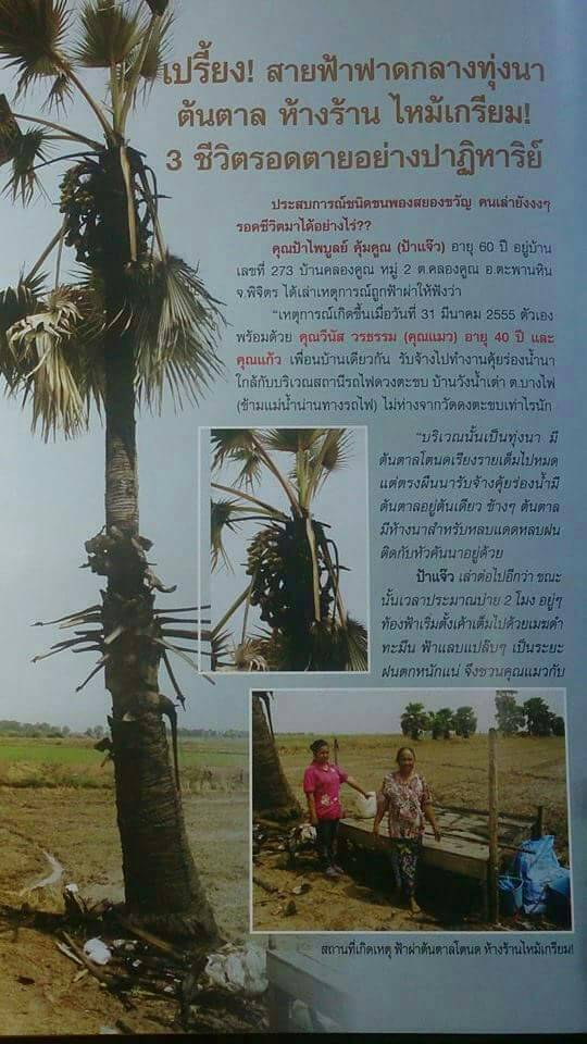 เหรียญหลวงพ่อหวั่น (รุ่นประสบการณ์ฟ้าผ่า) เนื้อทองเหลือง ปี 2554 วัดคลองคูณ จ.พิจิตร 莲龙婆晚 瓦空坤寺 青铜质 2554 年 (神迹-雷电电不死人)